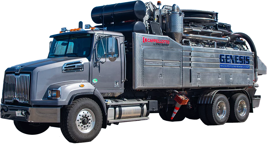 Close up image of the Genesis Water Recycling Sewer Cleaner.